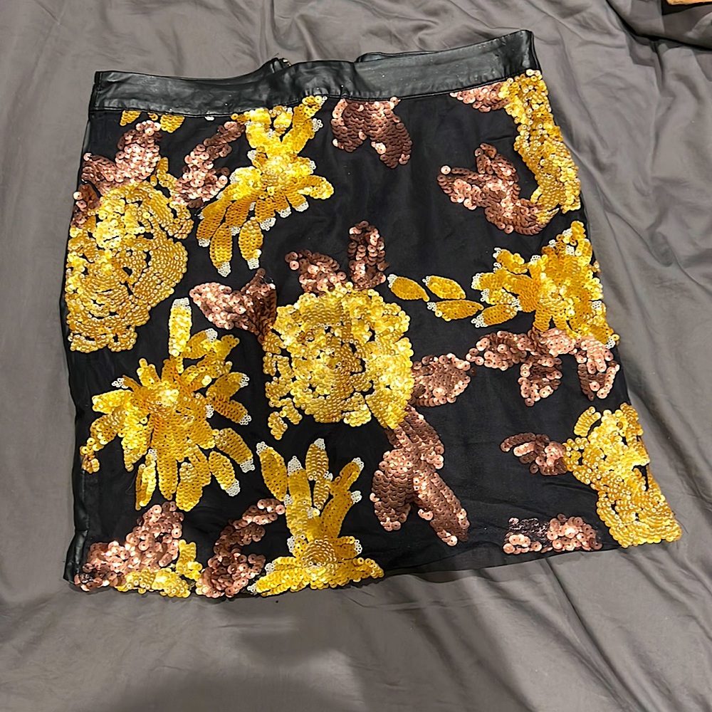 Black and gold metallic skirt